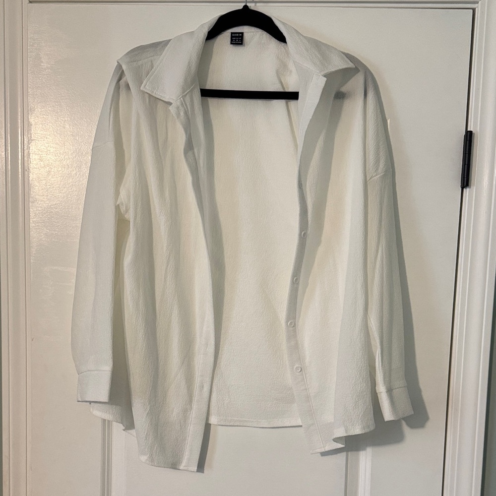 SHEIN Men's White Shirt Jacket
